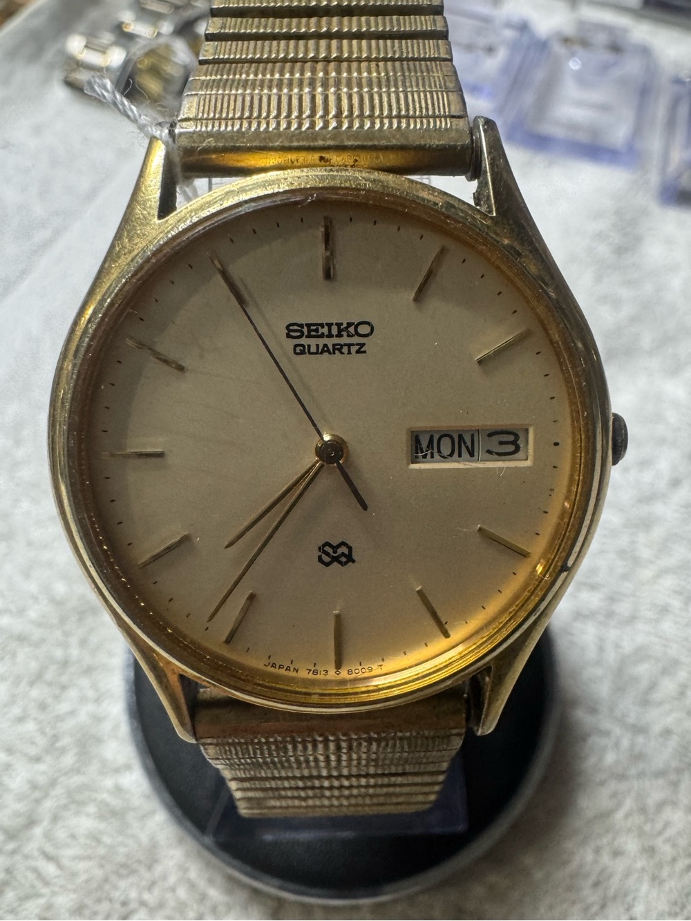 Seiko Gold-Tone Men’s Dress Watch with Day-Date